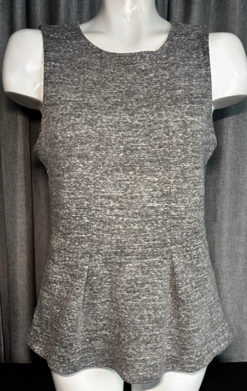 Madewell Peplum Tank Top Size Medium Gray Back Zipper Sleeveless